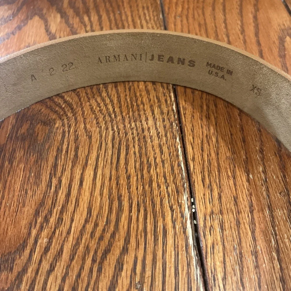 Armani Jeans Made in‎ USA cowboy style braided leather belt tan